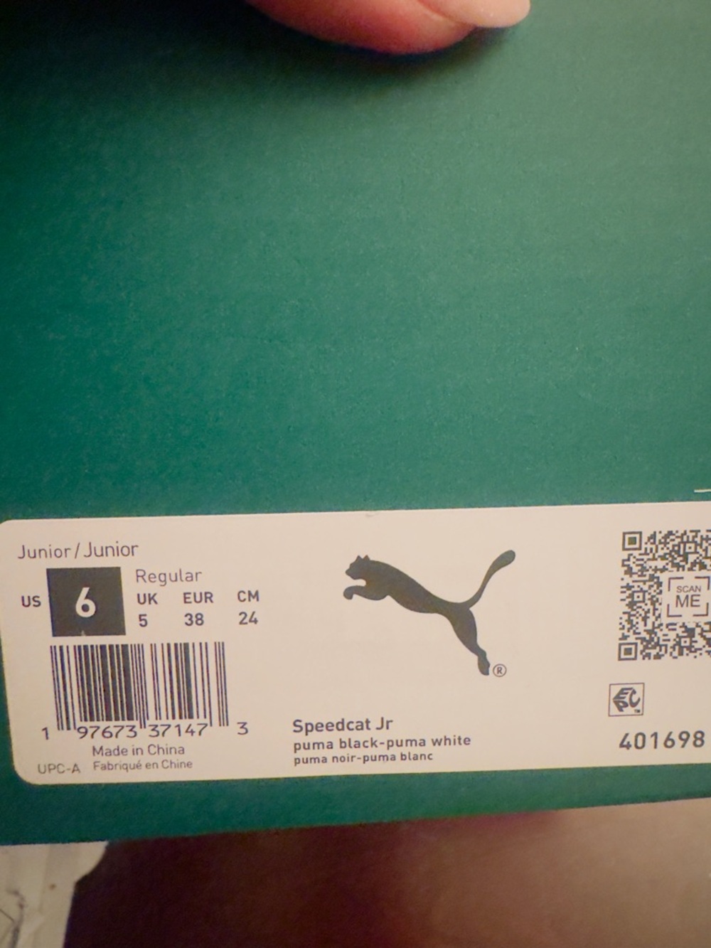 Puma Speedcat Jr Black-White Junior Athletic Shoes